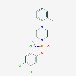 molecular formula C18H21Cl3N3O2P B15195203 N-[[4-(2-methylphenyl)piperazin-1-yl]-(2,4,5-trichlorophenoxy)phosphoryl]methanamine CAS No. 7147-67-3