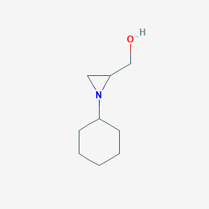 molecular formula C9H17NO B15195207 1-Cyclohexyl-2-aziridinemethanol CAS No. 6299-50-9