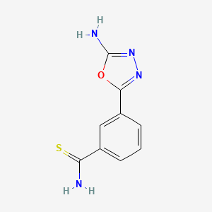 molecular formula C9H8N4OS B1519531 3-(5-Amino-1,3,4-oxadiazol-2-yl)benzene-1-carbothioamide CAS No. 1223354-08-2