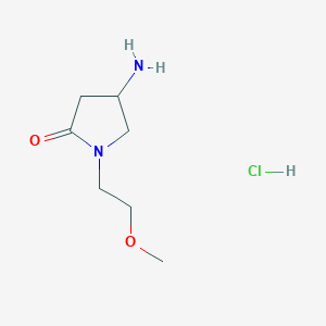 molecular formula C7H15ClN2O2 B1519533 4-Amino-1-(2-methoxyethyl)-2-pyrrolidinone hydrochloride CAS No. 1177314-74-7