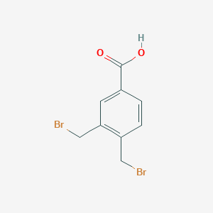 molecular formula C9H8Br2O2 B15195352 3,4-Bis(bromomethyl)benzoic acid CAS No. 20896-24-6