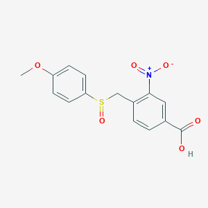 molecular formula C15H13NO6S B15195401 4-(((4-Methoxyphenyl)sulfinyl)methyl)-3-nitrobenzoic acid CAS No. 110046-45-2