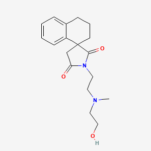 molecular formula C18H24N2O3 B15195406 Spiro(naphthalene-1(2H),3'-pyrrolidine)-2',5'-dione, 3,4-dihydro-1'-(2-((2-hydroxyethyl)methylamino)ethyl)-, (+-)- CAS No. 17502-76-0