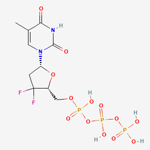 molecular formula C10H15F2N2O13P3 B15195420 Thymidine 5'-(tetrahydrogen triphosphate), 3'-deoxy-3',3'-difluoro- CAS No. 107718-73-0