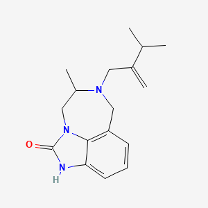 molecular formula C17H23N3O B15195428 6-(3-Methyl-2-methylene-butyl)-4,5,6,7-tetrahydro-5-methylimidazo-(4,5,1-jk)(1,4)-benzodiazepin-2(1H)-one CAS No. 131515-11-2