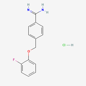 4-(2-Fluorophenoxymethyl)benzene-1-carboximidamide hydrochloride