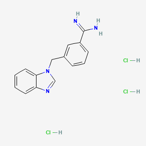 3-(1H-1,3-benzodiazol-1-ylmethyl)benzene-1-carboximidamide trihydrochloride
