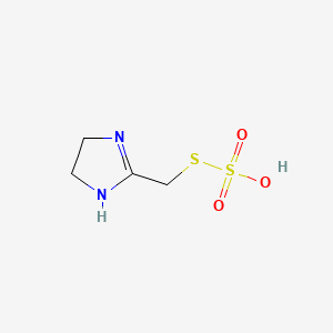 molecular formula C4H8N2O3S2 B15195536 S-(4,5-Dihydro-1H-imidazol-2-ylmethyl) hydrogen thiosulfate CAS No. 13338-45-9
