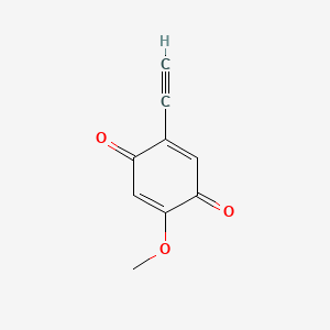 molecular formula C9H6O3 B15195541 2-Ethynyl-5-methoxybenzo-1,4-quinone CAS No. 82511-23-7