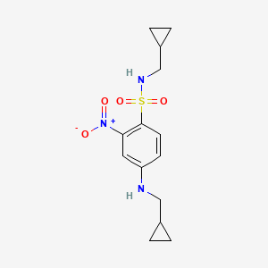 N-(cyclopropylmethyl)-4-[(cyclopropylmethyl)amino]-2-nitrobenzene-1-sulfonamide