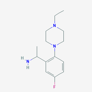 molecular formula C14H22FN3 B1519556 1-[2-(4-Ethylpiperazin-1-yl)-5-fluorophenyl]ethan-1-amine CAS No. 1019553-69-5