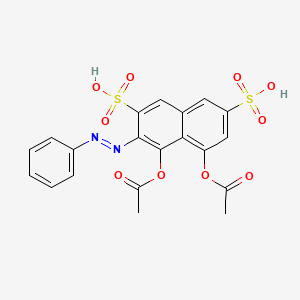 molecular formula C20H16N2O10S2 B15195574 2,7-Naphthalenedisulfonic acid, 4,5-bis(acetyloxy)-3-(phenylazo)- CAS No. 140909-58-6