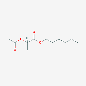 molecular formula C11H20O4 B15195667 Lactic acid, acetate, hexyl ester CAS No. 77008-66-3