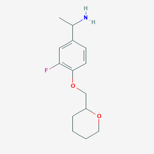 1-[3-Fluoro-4-(oxan-2-ylmethoxy)phenyl]ethan-1-amine