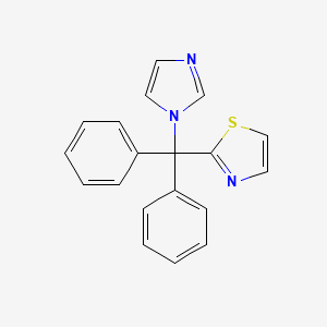 molecular formula C19H15N3S B15195733 Thiazole, 2-(1H-imidazol-1-yldiphenylmethyl)- CAS No. 49620-36-2