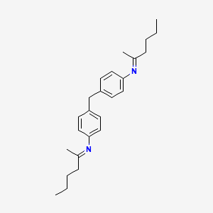 molecular formula C25H34N2 B15195742 Benzenamine, 4,4'-methylenebis[N-(1-methylpentylidene)- CAS No. 67599-06-8