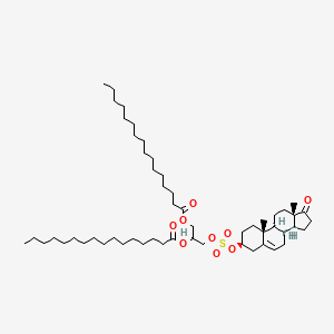 molecular formula C54H94O9S B15195749 Androst-5-en-17-one, 3-(((2,3-bis((1-oxohexadecyl)oxy)propoxy)sulfonyl)oxy)-, (3beta)- CAS No. 30961-63-8