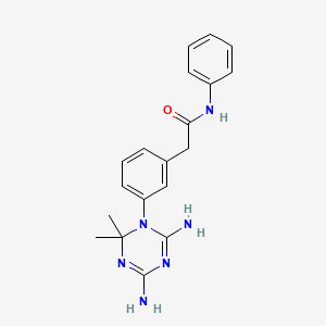 molecular formula C19H22N6O B15195750 Benzeneacetamide, 3-(4,6-diamino-2,2-dimethyl-1,3,5-triazin-1(2H)-yl)-N-phenyl- CAS No. 19188-64-8
