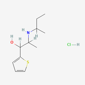 molecular formula C11H20ClNOS B15195793 alpha-(1-(sec-Butylamino)ethyl)-2-thiophenemethanol hydrochloride CAS No. 31634-27-2