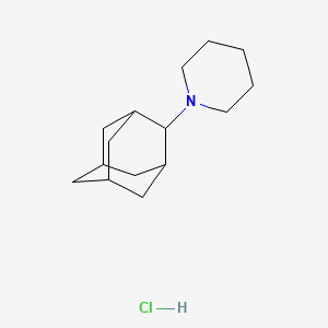 molecular formula C15H26ClN B15195810 Piperidine, 1-(2-adamantyl)-, hydrochloride CAS No. 52917-78-9