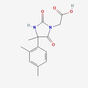 molecular formula C14H16N2O4 B1519587 2-[4-(2,4-二甲基苯基)-4-甲基-2,5-二氧代咪唑烷-1-基]乙酸 CAS No. 1152975-14-8