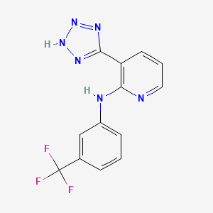 molecular formula C13H9F3N6 B15195871 3-(1H-Tetrazol-5-yl)-N-(3-(trifluoromethyl)phenyl)-2-pyridinamine CAS No. 27362-84-1