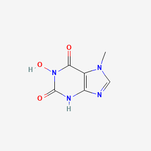 molecular formula C6H6N4O3 B15195896 1-Hydroxy-7-methyl-3,7-dihydro-1H-purine-2,6-dione CAS No. 1078-14-4
