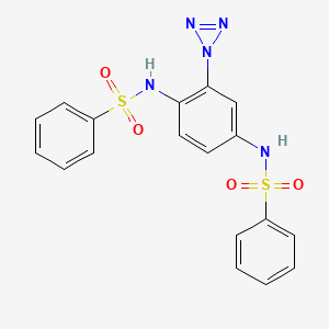 molecular formula C18H15N5O4S2 B15195943 N-(4-((Phenylsulfonyl)amino)-2-(1H-triaziren-1-yl)phenyl)benzenesulfonamide CAS No. 6317-91-5