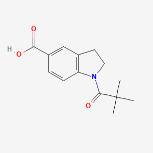 molecular formula C14H17NO3 B1519596 1-(2,2-二甲基丙酰)-2,3-二氢-1H-吲哚-5-羧酸 CAS No. 1097098-94-6