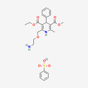 Benzenesulfonic acid 3-ethyl 5-methyl 2-[(2-aminoethoxy)methyl]-6-methyl-4-phenyl-1,4-dihydropyridine-3,5-dicarboxylate
