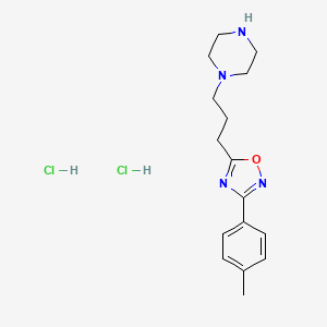 molecular formula C16H24Cl2N4O B1519601 1-{3-[3-(4-Methylphenyl)-1,2,4-oxadiazol-5-yl]propyl}piperazine dihydrochloride CAS No. 1170167-74-4