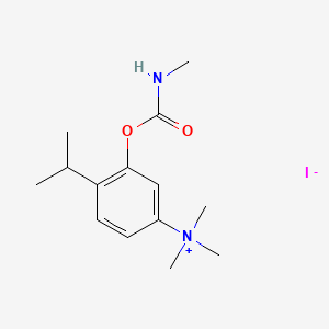 molecular formula C14H23IN2O2 B15196041 Carbamic acid, methyl-, (5-(trimethylammonio)-o-cumenyl) ester, iodide CAS No. 63981-54-4