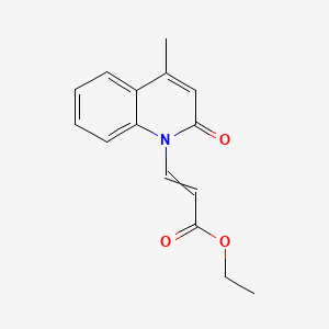 molecular formula C15H15NO3 B15196053 Ethyl 3-(4-methyl-2-oxo-1(2H)-quinolinyl)acrylate CAS No. 30408-32-3