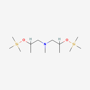 molecular formula C13H33NO2Si2 B15196103 Methanamine, N,N-di((2-trimethylsilyloxy)propyl)- CAS No. 81729-37-5