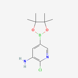 molecular formula C11H16BClN2O2 B1519616 2-Chloro-5-(4,4,5,5-tetramethyl-1,3,2-dioxaborolan-2-yl)pyridin-3-amine CAS No. 1073354-96-7