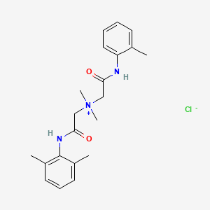 molecular formula C21H28ClN3O2 B15196178 Ammonium, dimethyl((o-tolylcarbamoyl)methyl)((2,6-xylylcarbamoyl)methyl)-, chloride CAS No. 4169-33-9