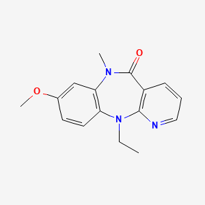 molecular formula C16H17N3O2 B15196231 N11-Ethyl-8-methoxy-N6-methyl-6,11-dihydro-5H-pyrido(2,3-b)(1,5)benzodiazepin-5-one CAS No. 133626-70-7