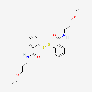 molecular formula C24H32N2O4S2 B15196245 Benzamide, 2,2'-dithiobis(5-chloro-N-(2-ethoxypropyl)- CAS No. 78010-27-2
