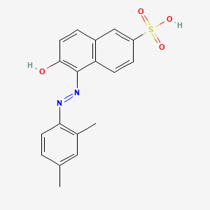 molecular formula C18H16N2O4S B15196288 Sodium 5-((2,4-dimethylphenyl)azo)-6-hydroxynaphthalene-2-sulphonate CAS No. 6300-33-0
