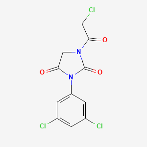 molecular formula C11H7Cl3N2O3 B15196313 Hydantoin, 1-(chloroacetyl)-3-(3,5-dichlorophenyl)- CAS No. 32955-86-5