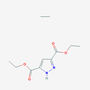 molecular formula C11H18N2O4 B15196449 diethyl 1H-pyrazole-3,5-dicarboxylate;ethane 