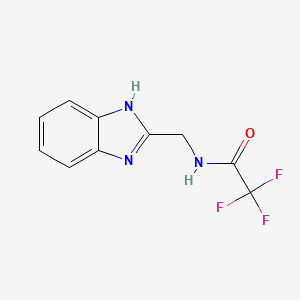 molecular formula C10H8F3N3O B15196462 Acetamide, N-(1H-benzimidazol-2-ylmethyl)-2,2,2-trifluoro- CAS No. 129476-62-6