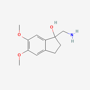 molecular formula C12H17NO3 B1519649 1-(Aminomethyl)-5,6-dimethoxy-2,3-dihydro-1H-inden-1-ol CAS No. 749163-83-5