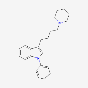 molecular formula C23H28N2 B15196528 Indole, 1-phenyl-3-(4-piperidinobutyl)- CAS No. 102886-40-8