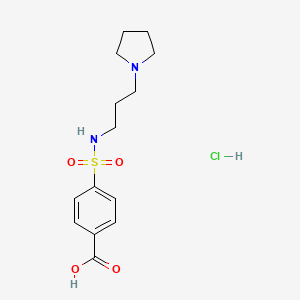 molecular formula C14H21ClN2O4S B1519654 4-{[3-(吡咯烷-1-基)丙基]磺酰胺}苯甲酸盐酸盐 CAS No. 1203244-55-6