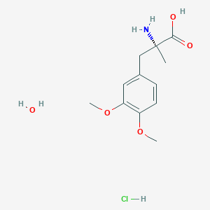 molecular formula C12H20ClNO5 B15196611 Dimethyl methyldopa hydrochloride 