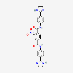 molecular formula C26H23N7O4 B15196615 N(1),N(4)-Bis(4-(4,5-dihydro-1H-imidazol-2-yl)phenyl)-2-(hydroxy(oxido)amino)terephthalamide CAS No. 14599-52-1