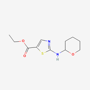 molecular formula C11H16N2O3S B1519664 ethyl 2-(tetrahydro-2H-pyran-2-ylamino)-1,3-thiazole-5-carboxylate CAS No. 1029088-17-2