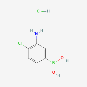molecular formula C6H8BCl2NO2 B1519669 (3-氨基-4-氯苯基)硼酸盐酸盐 CAS No. 850568-45-5