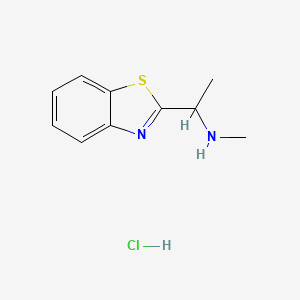 molecular formula C10H13ClN2S B1519672 [1-(1,3-Benzothiazol-2-yl)ethyl](methyl)amine hydrochloride CAS No. 1172922-15-4